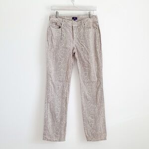 NYDJ Tan Gray Snakeskin Print Skinny Pants 6P Petite